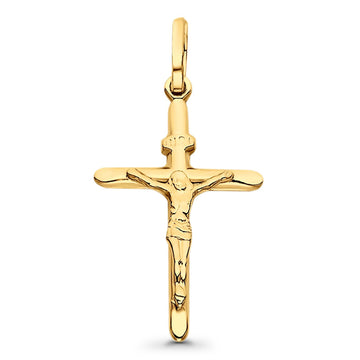 0.8grams 26mmX18mm Yellow Gold 14K Real Religious Crucifix Charm Pendant